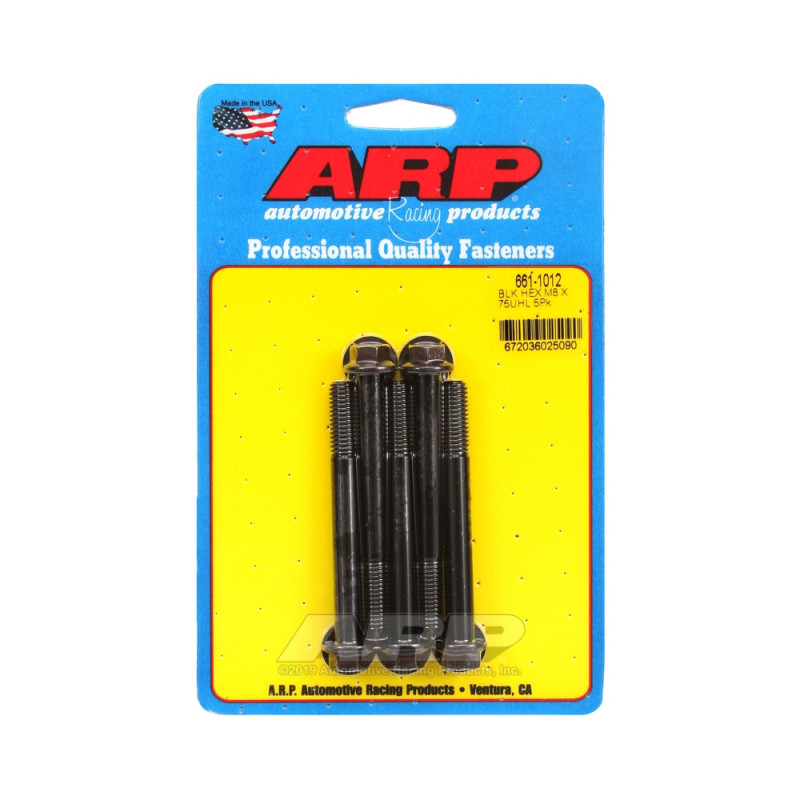 Set de șuruburi și piulițe universale ARP M8 x 1,25 – șuruburi hexagonale cu finisaj negru oxidat (x5) - ARP-661-1012 - 661-1012 - 3666618195742